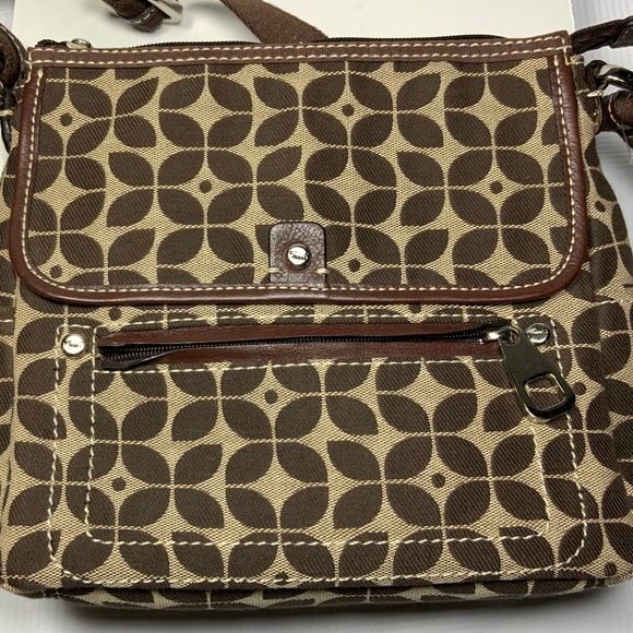 Fossil Brown Logo Canvas Crossbody Shoulder Bag - Picture 3 of 15